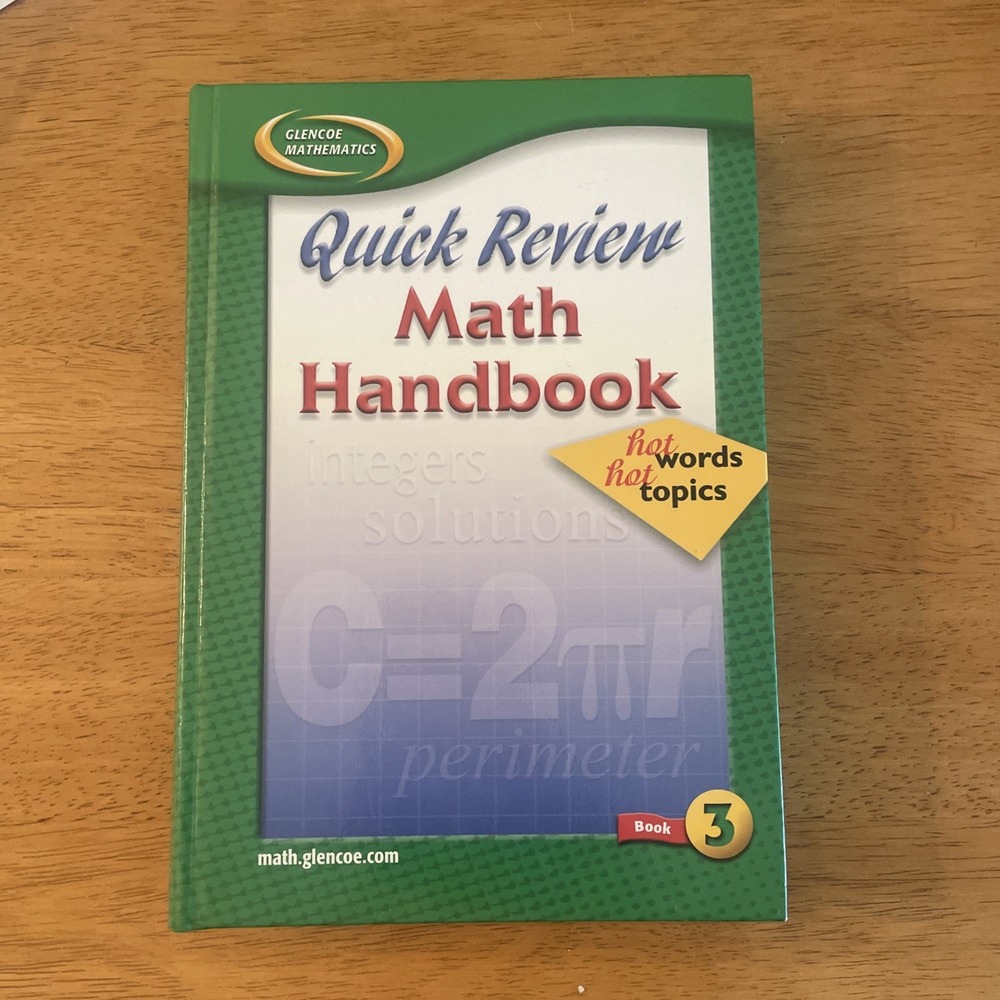 Quick Review Math Handbook: Hot Words, Hot Topics Book 3 Homeschool Middle High